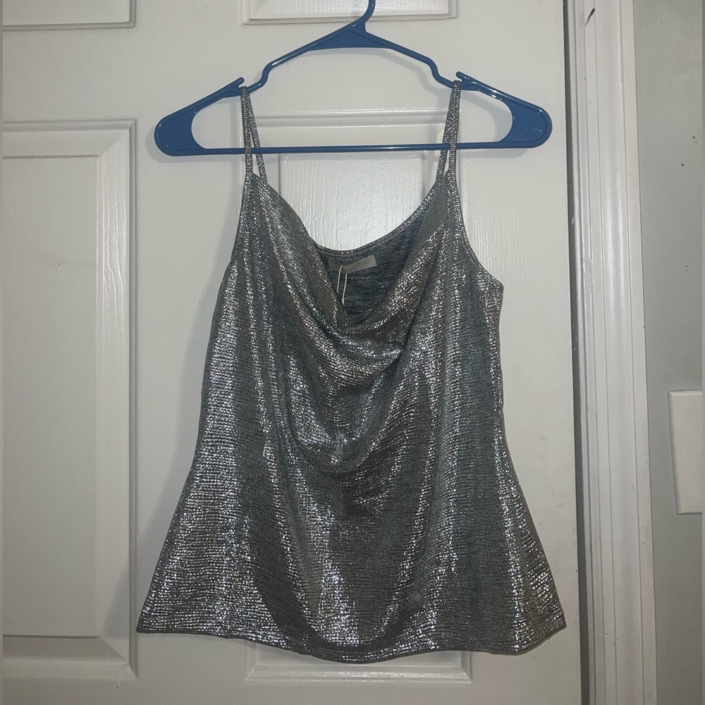 Ramy Brook Cowl Top Silver